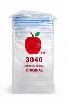 3040 Apple Zip Lock Plastic Stash Bags 75 x 100mm 10PK