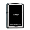 Zorro Lighter Fluid Refill Flip Lid Black Titanium Design