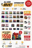 BIC Classic Lighter Introductory Bundle – Buy 10 Trays & Get 2 FREE + BONUS Ashtrays & Rolling Trays