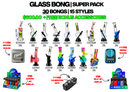 Glass Bong Super Pack — 30 Bongs, 15 Styles + FREE Bonus Accessories