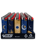 BIC Maxi Pocket Lighters Sun & Moon Edition 50 Piece Tray | Assorted Celestial Designs