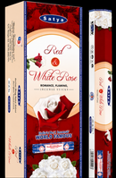 SATYA Red and White Rose - 120 Sticks