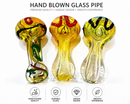 Glass Smoking Pipe Swirl Design - Assorted Patterns & Colours (9 CM)