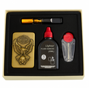 Metal Cased Windproof Lighter Harley Design 4PC Set 10pks