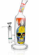 CLEARANCE! D&K Glass Oil Pourer 26cm Yellow Skull Design