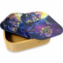 CLEARANCE! Rolling Tray Magnetic Lid with Wood & Metal Rolling Tray