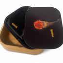 CLEARANCE! Rolling Tray Magnetic Lid with Wood & Metal Rolling Tray
