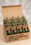 Ongbay Leaf Print Glass Oil Pourer (36cm)