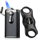 HONEST Double Jet Flame Torch Lighter & Cigar Cutter

