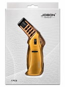 A gold and rose gold JOBON smoking set lighter in its original retail packaging, featuring a white box with a clear plastic window.