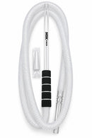 A clear ribbed flexible hose with a central black grip and printed 'MIK COCO' text, shown on a white background with a small clear accessory packet.