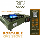 MIK Coco Green Portable Gas Stove + Carry Case