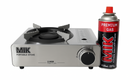 MIK portable stove with a can of gas on a white background