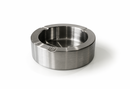 Silver metal ashtray on a white background