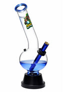 Ongbay Blue Glass Round Base Water Pipe (34cm)