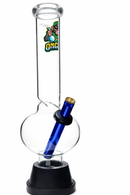 Ongbay Classic Glass Oil Pourer with Bubble Base & Blue Metal Stem