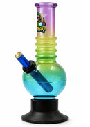 Ongbay Rainbow Gradient Globe Glass Oil Pourer with Ribbed Neck (18cm)