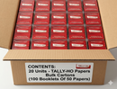 Box of TALLY-HO Papers with a label indicating contents