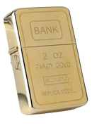 Zorro Lighter Fluid Refill Flip Lid Gold Bar Design