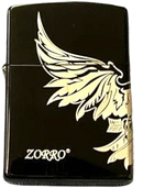 Zorro Lighter Fluid Refill Flip Lid Wings Design