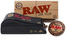 RAW cone filler with packaging and a RAW branded product on a white background